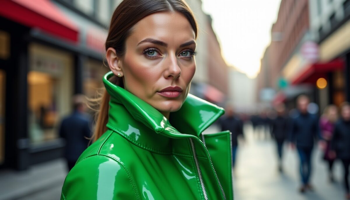 Le style de la semaine : Kate Moss sublime en perfecto vert éclatant (photo